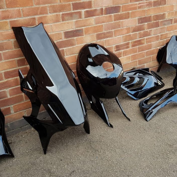 motorbike parts painting in gloss black Nottingham, Derby and East Midlands