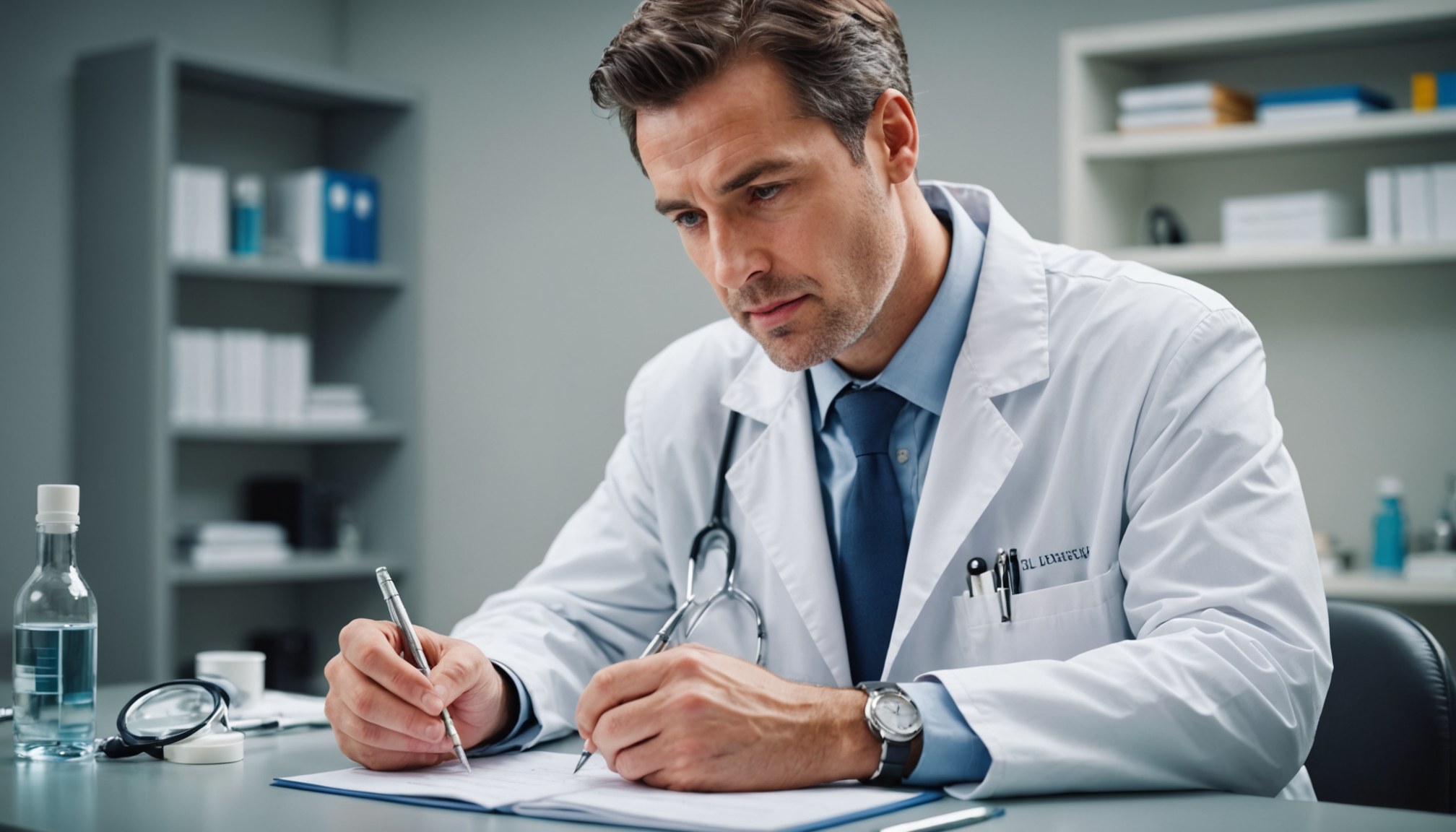 Illustration of sildenafil tablets and blood vessels representing how the medication improves blood flow